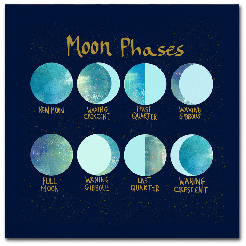 East Urban Home 'Moon Phases' Graphic Art Print on Wrapped Canvas Wayfair